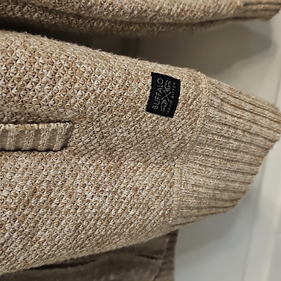 Buffalo David Bitton Men's Tan Zip-Up Sweater - Picture 2 of 4